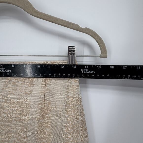 Tory Burch Skirt Womens 4 Tan Tweed  Devora Pencil Brocade Skirt - Picture 3 of 5